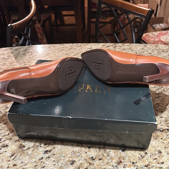 Cognac leather booties New size 9 1/2 - Picture 5 of 9